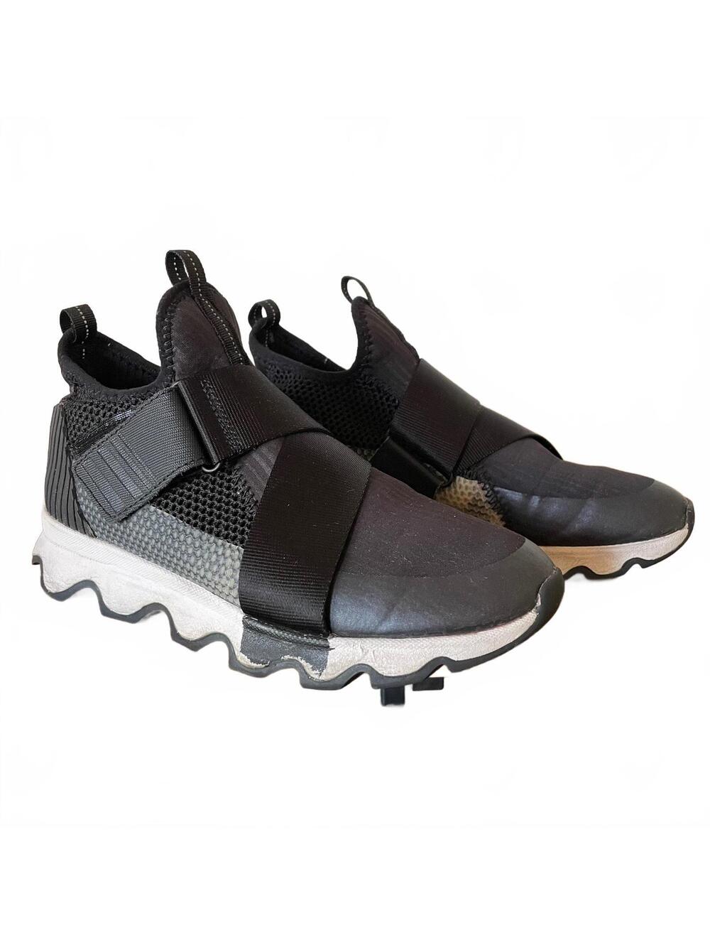 Sorel Black Slip-On Sneakers with Strap Detail